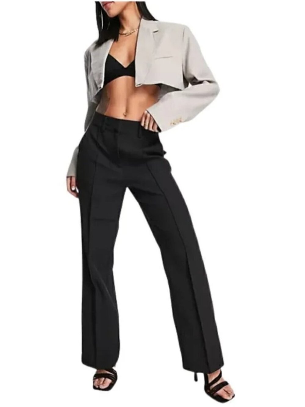 NWT Y.A.S. Yasbala High Waist Black Flared Pants Trouser Size Small S